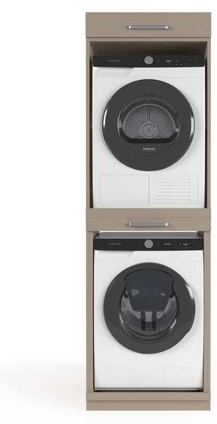 Wasmachinekast Berlin grijs - plaatmateriaal op houtbasis - 66 x 211 x 70 cm