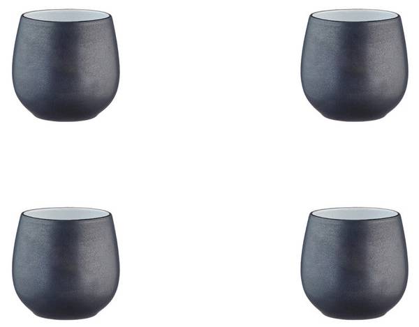 Set de tasses Gourmet 40 cl - 4 pièces - Noir - Céramique - 9 x 10 x 9 cm
