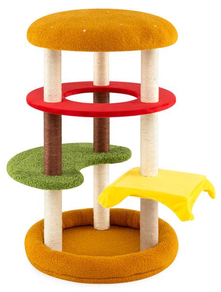Kratzbaum BH32591 Orange - Holzwerkstoff - 60 x 106 x 60 cm