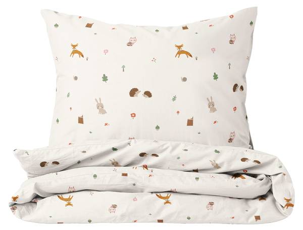 Bettwäsche Set WOODLAND 2 tlg Weiß - Textil - 120 x 1 x 150 cm