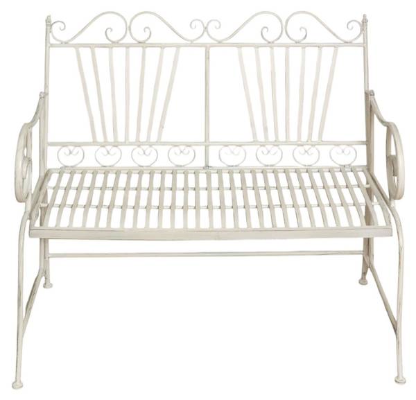 Gartenbank CHARME Weiß - Eisen - 58 x 94 x 113 cm