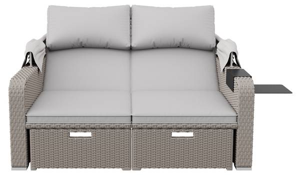 Gartenlounge Rhea Ⅳ Grün - Metall - Polyrattan - 130 x 152 x 126 cm