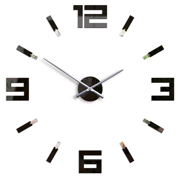 Wanduhr Blink Schwarz - Kunststoff - 75 x 75 x 4 cm