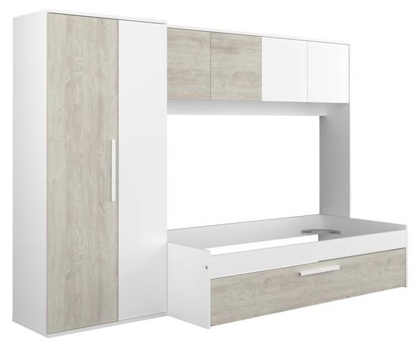 Bettrahmen LUMOKA Beige - Holz teilmassiv - 96 x 203 x 298 cm