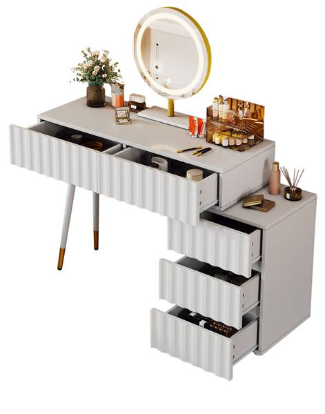 Schminktisch Strinqrin Weiß - Holzwerkstoff - 37 x 127 x 100 cm