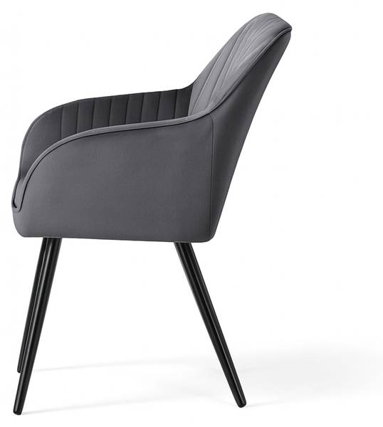 Esszimmerstuhl FLORENCE 4er-Set Schwarz - Graphit