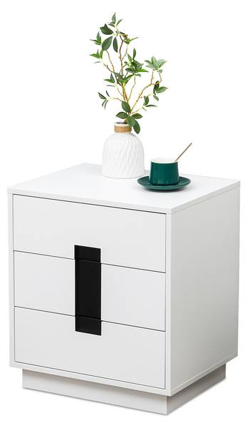 Commode met lades zwart - wit - plaatmateriaal op houtbasis - 50 x 56 x 40 cm