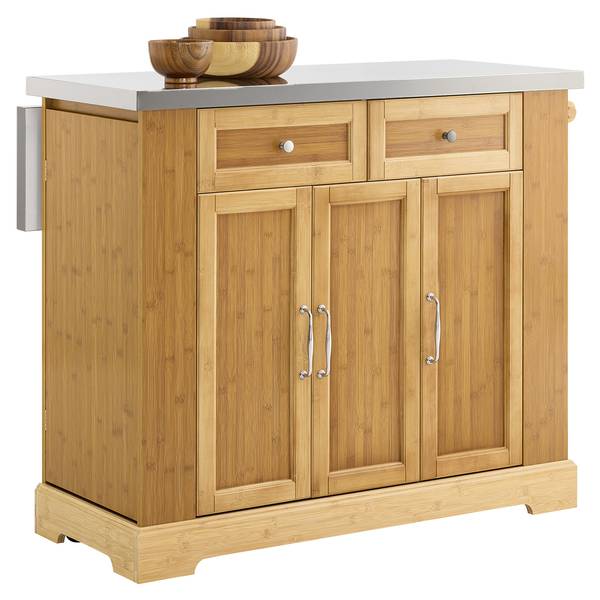 Kücheninsel FKW130-N Braun - Bambus - Holzwerkstoff - 46 x 93 x 107 cm