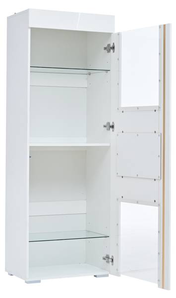 Vitrine Daphnis Ⅲ Weiß - Holzwerkstoff - Glas - 60 x 40 x 40 cm