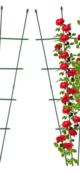 Plantensteun set van 2 groen groen - staal - 59 x 122 x 2 cm