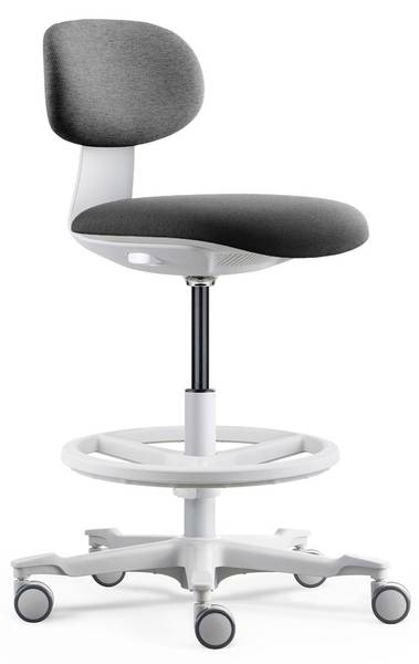 Arbeitsstuhl WORK MF2 W Grau - Polyester - 46 x 103 x 51 cm