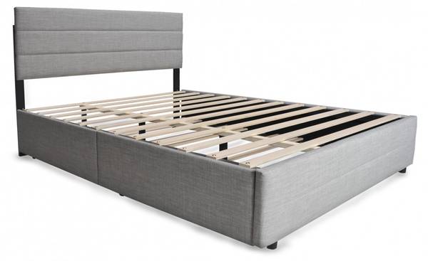 BETT mit Schubladen und Bett-Schublade Grau - Holzwerkstoff - 155 x 116 x 208 cm