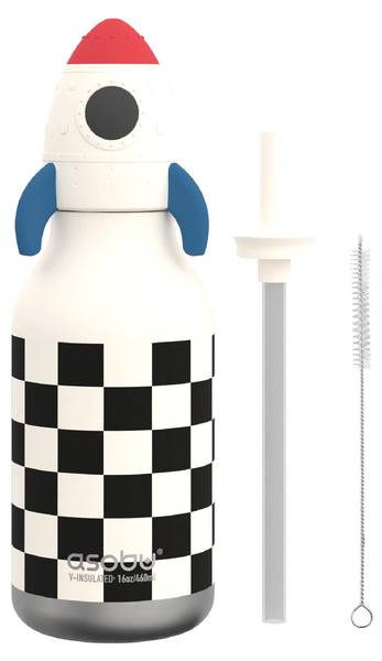 Kindertrinkflasche BESTIE RAKETE Schwarz - Metall - 8 x 20 x 8 cm