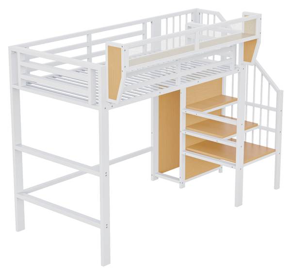 Hochbett AtticSHEF Ⅰ Weiß - Breite: 95 cm