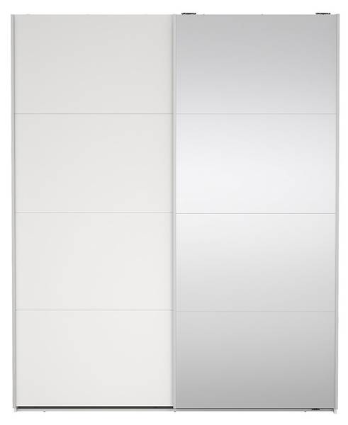 Kledingkast Bergamo wit - plaatmateriaal op houtbasis - textiel - 179 x 221 x 67 cm