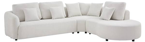 Sofa ohne Schlafmöglichkeit LOMESI Weiß - Textil - 302 x 90 x 264 cm