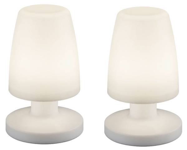 Außentischleuchte Titta 2er Set Weiß - Kunststoff - 13 x 21 x 13 cm