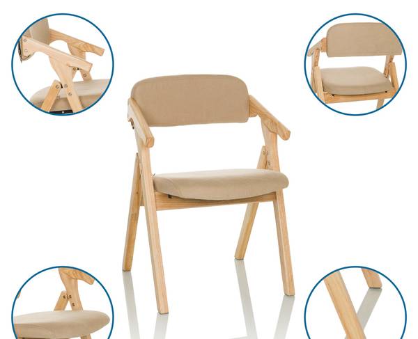 Klappstuhl SCANDIO Beige - Strukturstoff - Polyester - Webstoff - 53 x 79 x 55 cm