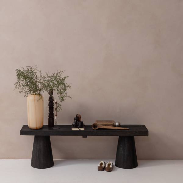 Bank Clyde Schwarz - Microfaser - Mango - 150 x 45 x 30 cm