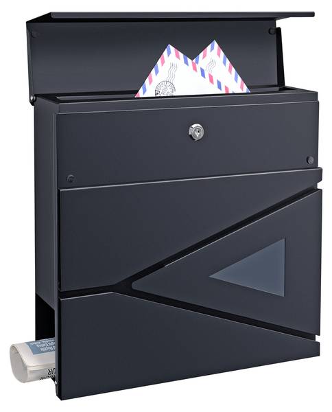 Briefkasten Schönburg Grau - Metall - 37 x 37 x 11 cm