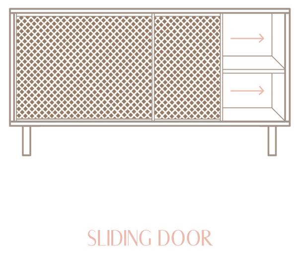 Sideboard Granadella 2 Türen Unlackiert Braun - Kiefer - 120 x 65 x 35 cm