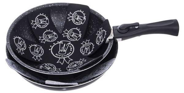 Pfannenschoner 2er Set 350920 Schwarz - Grau - Kunststoff - 32 x 1 x 32 cm