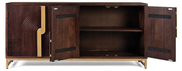 Sideboard 2227 Marron - Bois massif - 38 x 80 x 175 cm