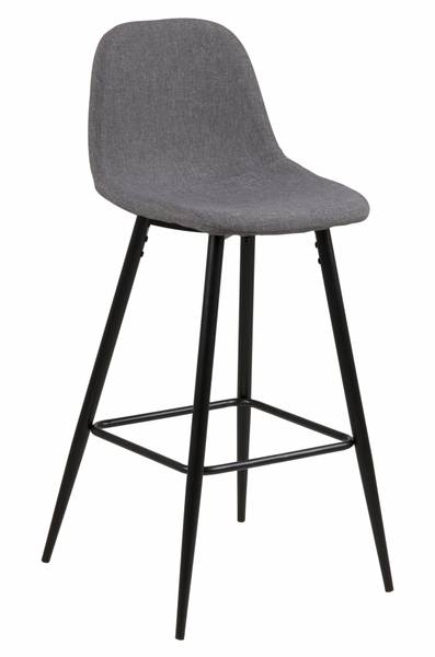 Barhocker Willy 2er Set Grau - Textil - 44 x 91 x 48 cm