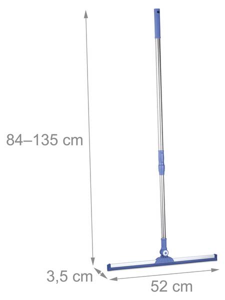 Wasserschieber mit Teleskopstiel Blau - Silber - Metall - Kunststoff - 52 x 135 x 4 cm