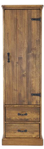 Kledingkast Rustyk 1D bruin - grenenhout - staal - 57 x 190 x 60 cm