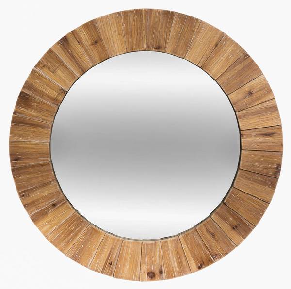 Miroir PAMELA Marron - Bois manufacturé - 3 x 83 x 83 cm