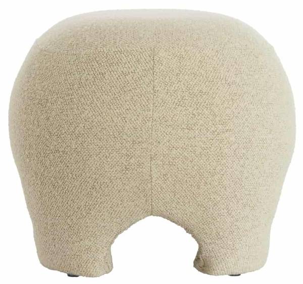 Sitzpuff Zenica Weiß - Holzwerkstoff - Massivholz - 41 x 38 x 53 cm