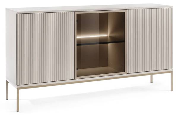 Kommode DEO Beige - Rauchglas - ABS - 154 x 83 x 39 cm