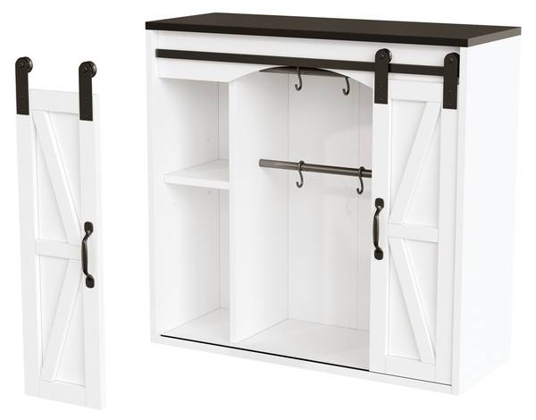 Keukenwandkast OUMUD Ⅰ wit - plaatmateriaal op houtbasis - 31 x 76 x 80 cm