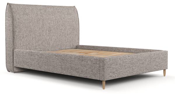 Polsterbett MIRA mit Stauraum Stoff Neve Steingrau - Liegefläche Breite: 120 cm