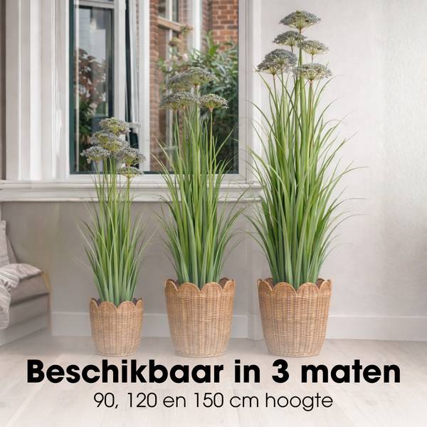 Kunstpflanze Siergras Violett - 35 x 120 x 35 cm