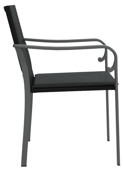 Tuinstoel 3028935-1 set van 2 zwart - staal - 56 x 84 x 59 cm