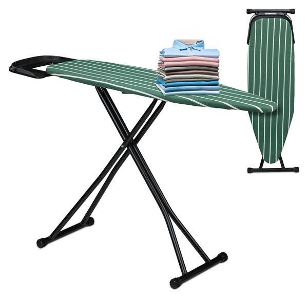 Strijkplank 121 x 39 cm verstelbaar zwart - groen - wit - staal - 145 x 88 x 40 cm