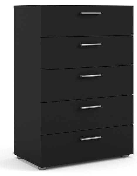 Kommode Petra Schwarz - Holz teilmassiv - 70 x 102 x 40 cm