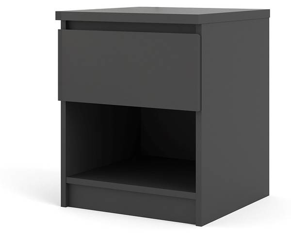 Nachtkastje Nada zwart glas - hoogglans zwart