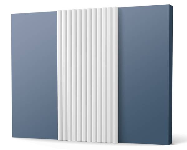 3D Wandpaneel WX213 Weiß - Kunststoff - 2 x 200 x 26 cm