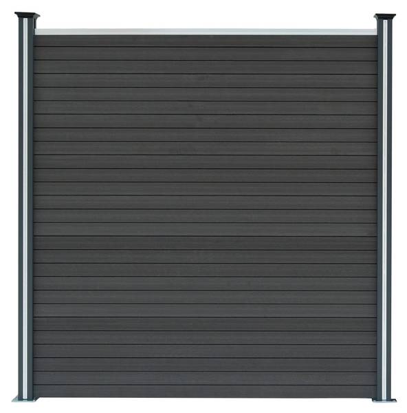 Gartenzaun 40366 15er Set Grau - Holzwerkstoff - 1218 x 185 x 7 cm