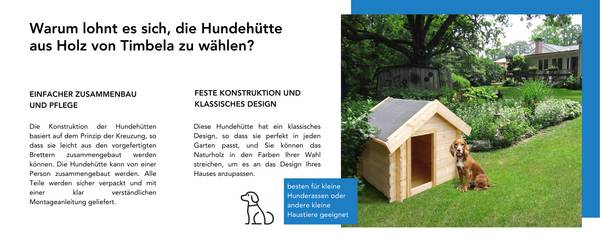 Hundehütte M401-1 Beige - Fichte - 99 x 80 x 76 cm