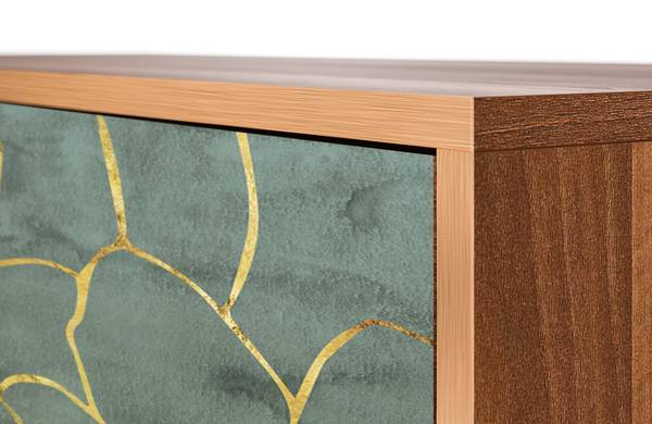 Sideboard S3 Walnuss Blau - Holzwerkstoff - 115 x 84 x 41 cm