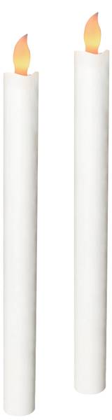 LED-Kerze IDALIA 2er-Set Weiß - Naturfaser - 2 x 10 x 2 cm