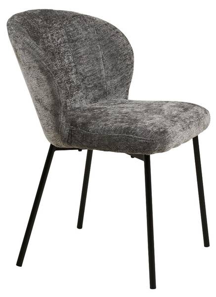 Chaise de salle à manger Freja Marron - Polyester - Tissu - Acier - 66 x 80 x 59 cm