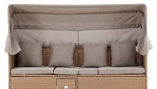 Tuinbank Nopy beige - deels massief hout - 200 x 135 x 60 cm