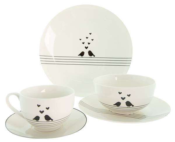 Tasse mit Untertasse Oscar&Cups Weiß - Porzellan - 14 x 9 x 14 cm