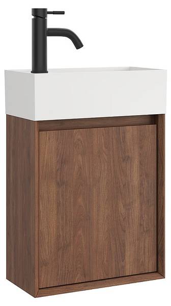 Möbel-Handwaschbecken SOREL Dunkelbraun - Weiß