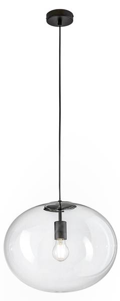 Pendelleuchte Astra Schwarz - Klarglas - 40 x 155 x 40 cm